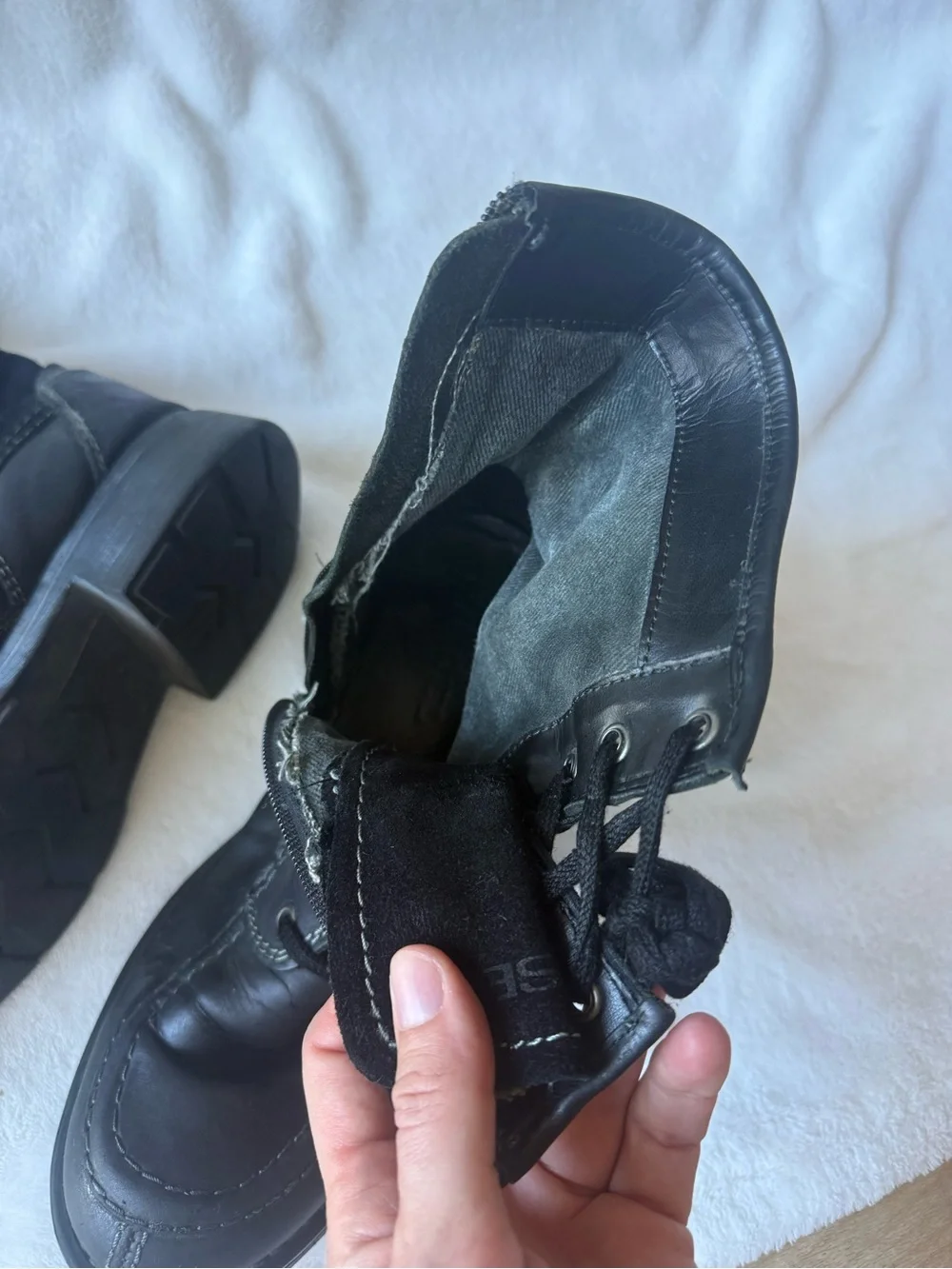 Diesel Black Lace-Up Ankle Boots